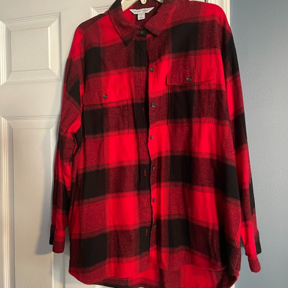 Old Navy The Boyfriend Shirt Flannel XL NWOT